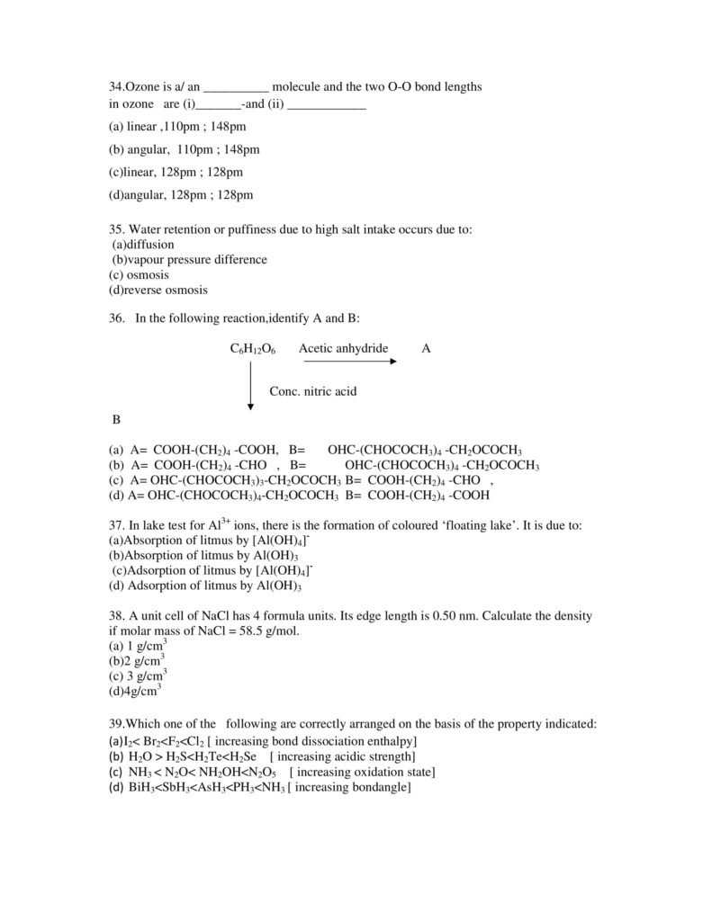 2022 chemistry essay questions and answers